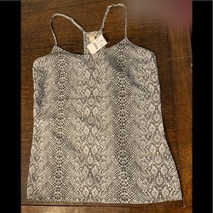 J. Crew Black and White Snake Print Camisole